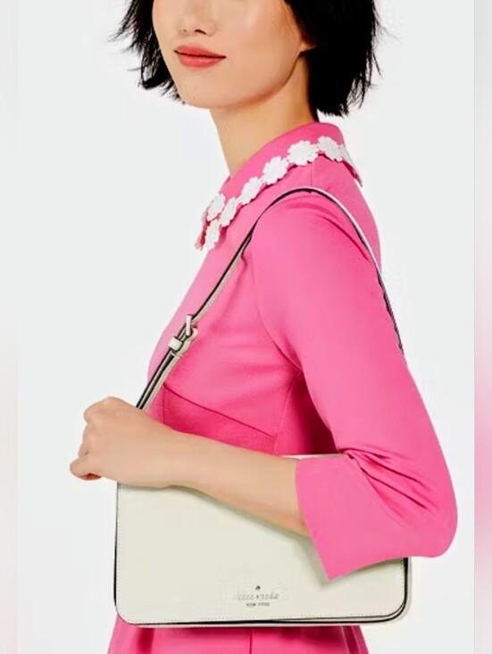 kate spade Handbags - Kate Spade New York White Saffiano Leather Shoulder Bag NWT